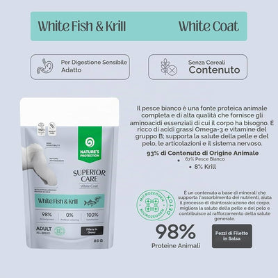 Nature's Protection Grain free adult coat white fish and krill Gravy 12x85g