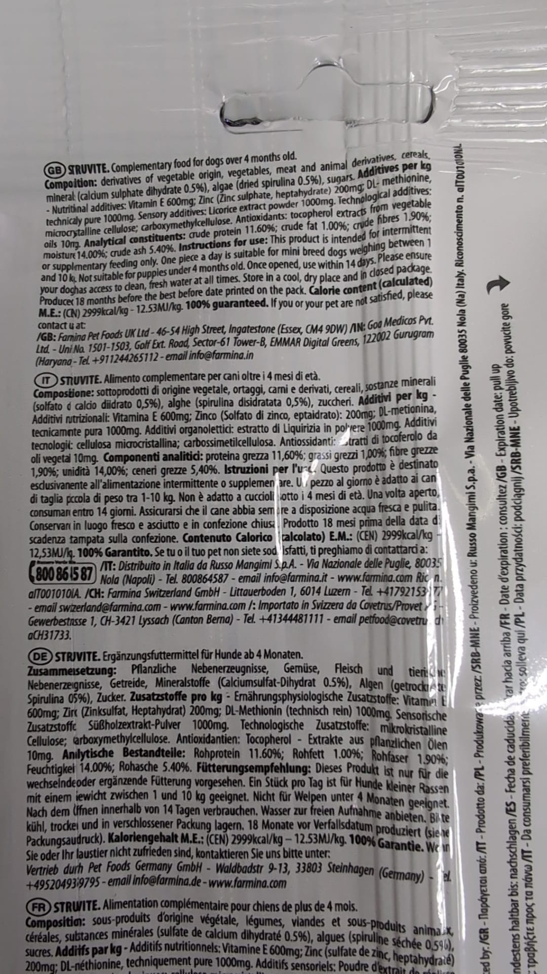Farmina - Vet Life Per Cani Treats Struvite Mini 60 Gr