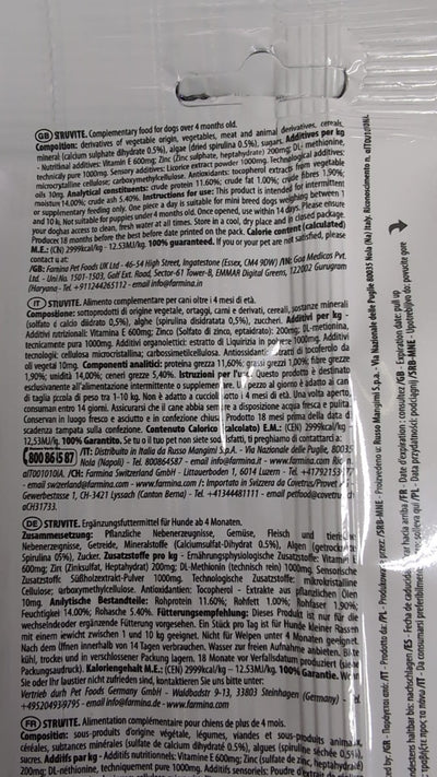 Farmina - Vet Life Per Cani Treats Struvite Mini 60 Gr
