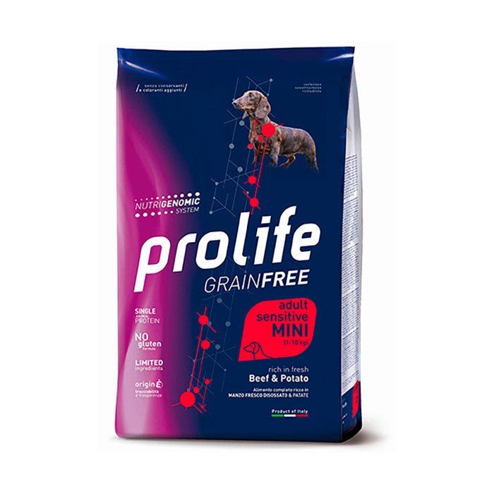 Prolife - Per Cani Grain Free Sensitive Manzo & Patate Mini 2 Kg