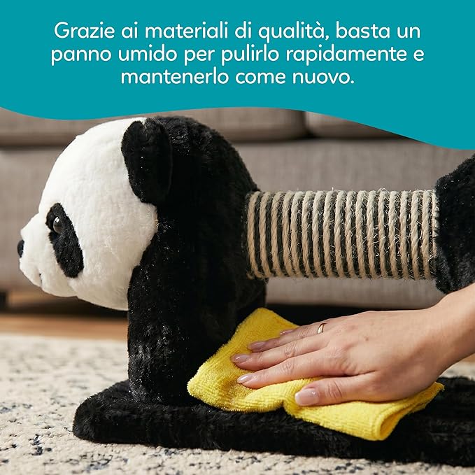 Tiragraffi in Sisal e peluche per gattini  Materiale resistente per il divertimento del tuo gatto, misura 56 x 18 x 18 cm