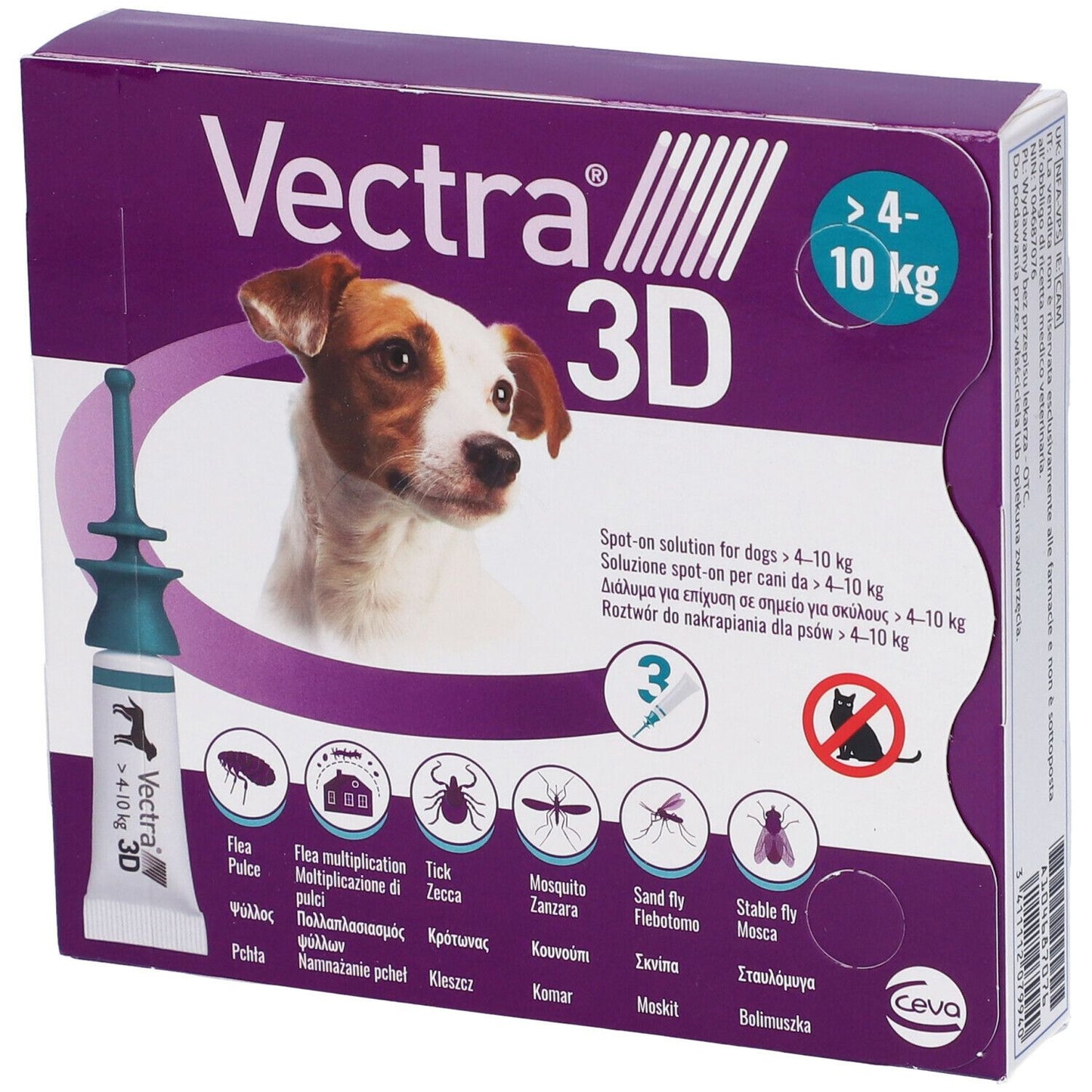 Ceva - Vectra 3D Per Cani 3 Pipette 4-10 Kg