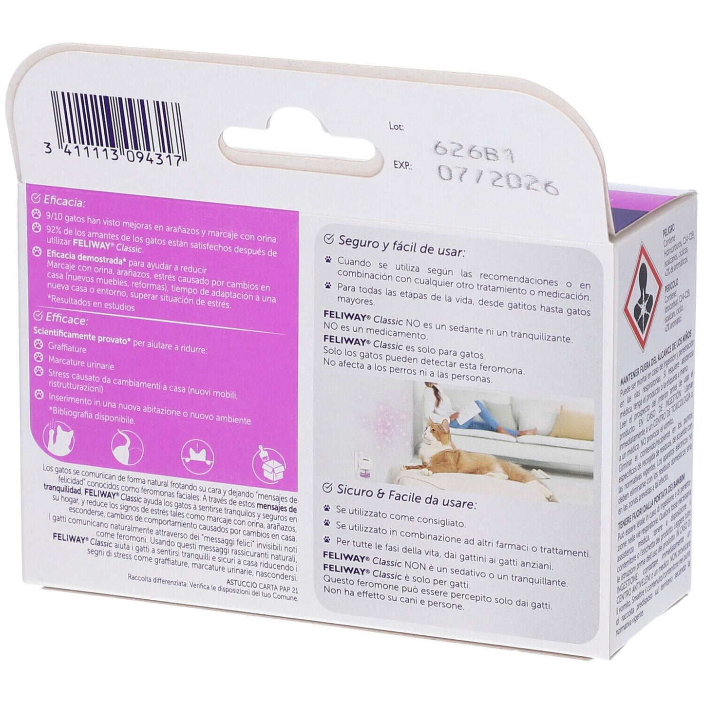 Ceva - Feliway Classic 3 Ricariche Flac.48 Ml Per Gatti