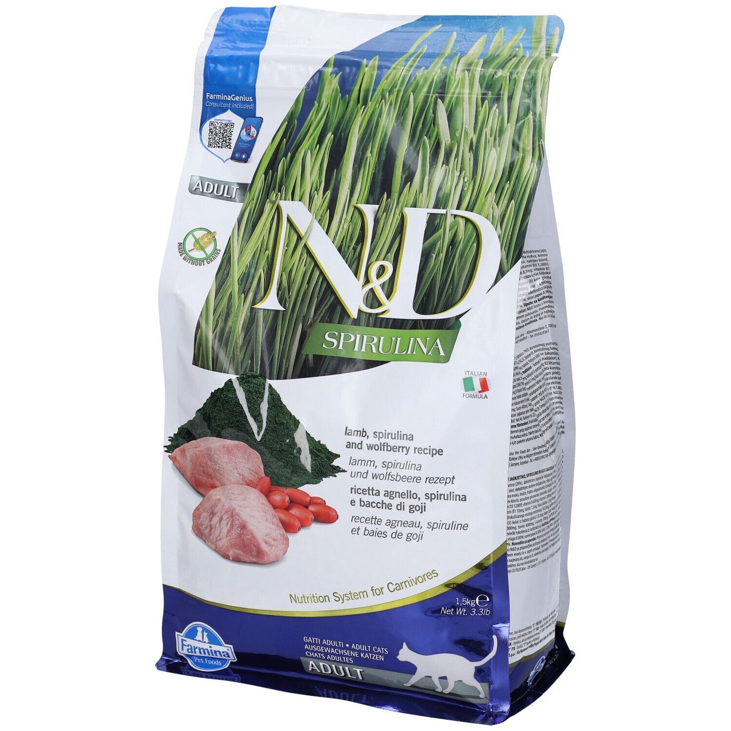 Farmina - N&D Per Gatti Spirulina Adult Agnello 1,5 Kg