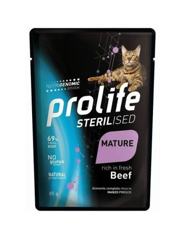 Prolife - Per Gatti Sterilised Mature Manzo Busta 85 Gr