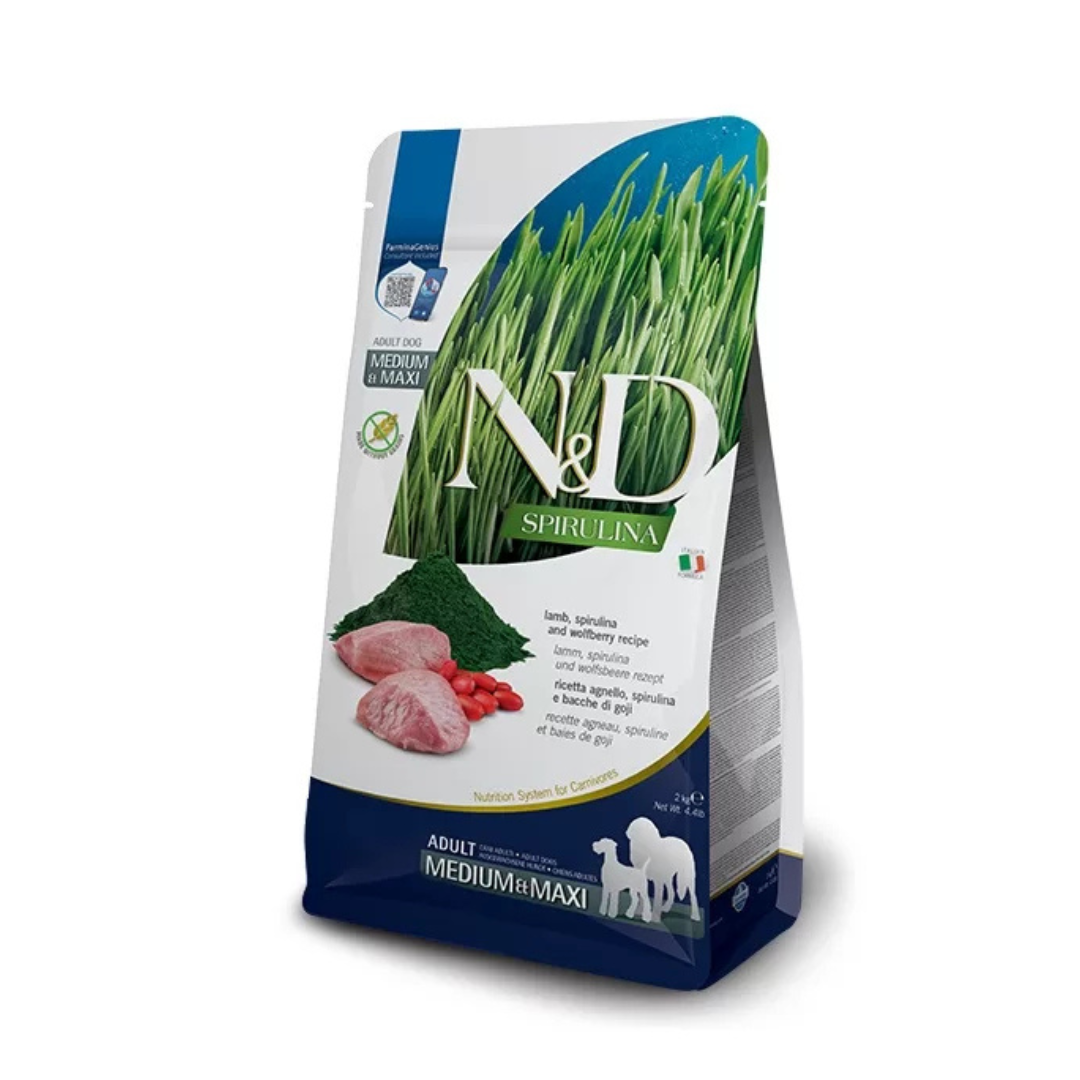 Farmina - N&D Per Cani  Spirulina Adult M/M Agnello, Goji 7 Kg