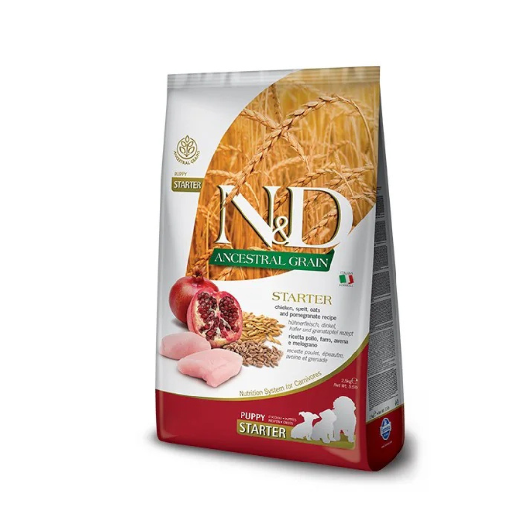 Farmina - N&D Per Cani  Ancestral Pollo & Melograno Starter Puppy 2,5 Kg