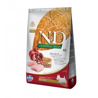 Farmina - N&D Per Cani  Ancestral Pollo & Melograno Senior Mini 2,5 Kg