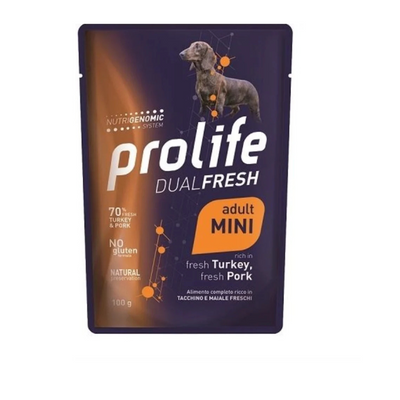 Prolife - Per Cani W Busta Dual Fresh Tacchino & Maiale 100 Gr