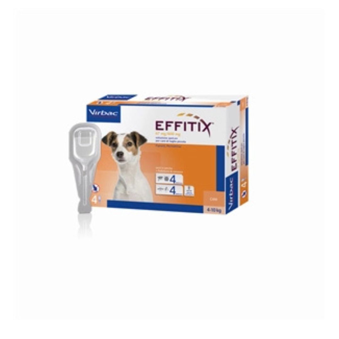 Virbac - Per Cani Effitix Small 4-10 Kg 4Pipette 1,10 Ml 67 + 600 Mg