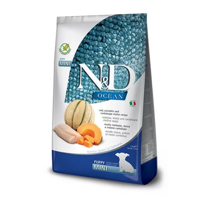 Farmina - N&D Ocean Per Cani Merluzzo, Zucca & Cantalupo Puppy Mini 7 Kg