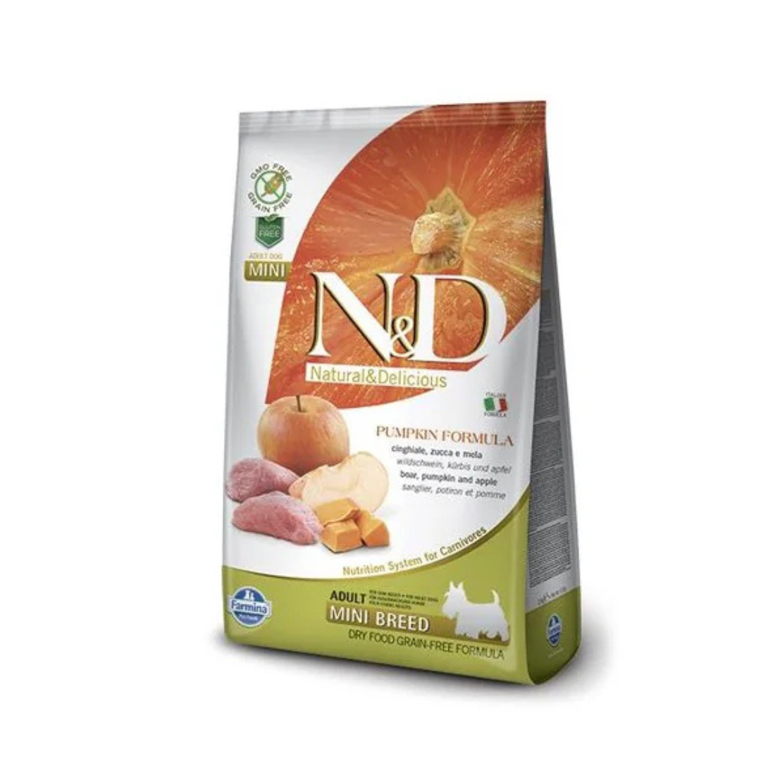 Farmina - N&D Pumpkin Per Cani Cinghiale & Mela, Adult Mini 7 Kg