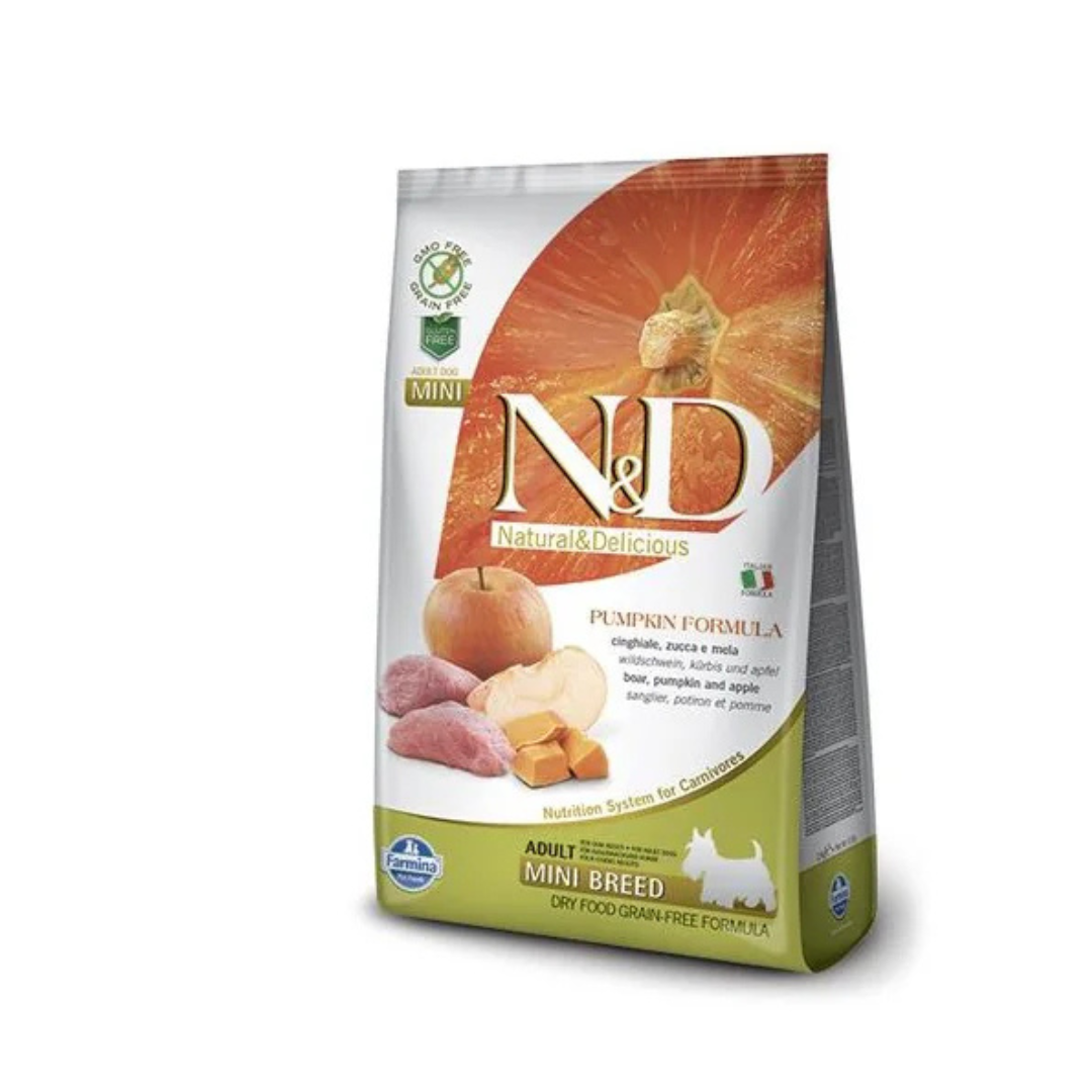 Farmina - N&D Pumpkin Per Cani Cinghiale & Mela, Adult Mini 2,5 Kg