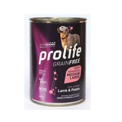 Prolife - Per Cani Grain Free Agnello & Patate M/L 400 Gr