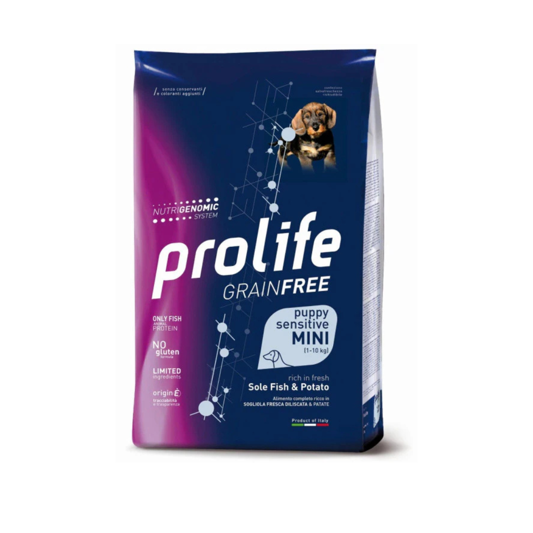 Prolife - Per Cani Grain Free  Sensitive Puppy Sogliola & Patate Mini 7 Kg