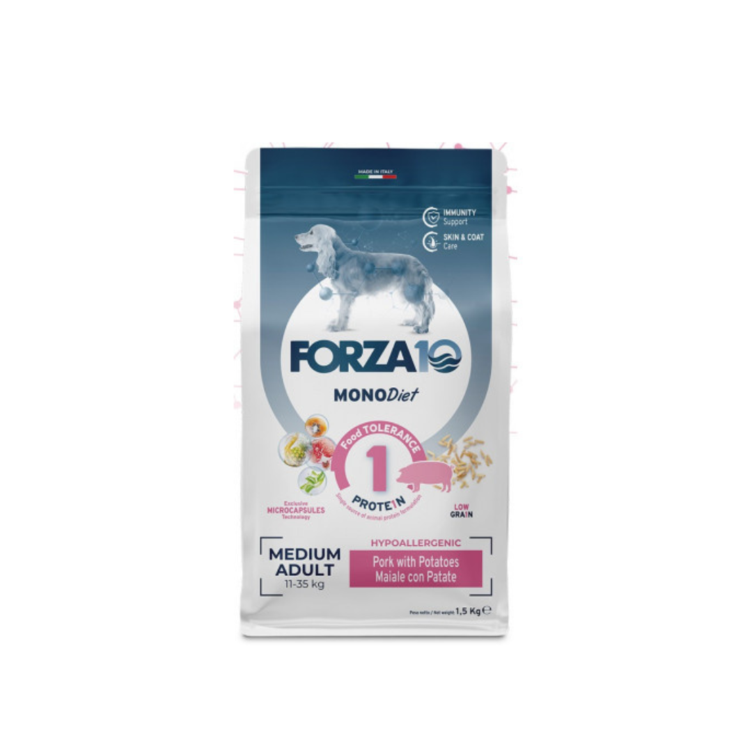 Forza 10 - Per Cani Medium Diet Low Grain Maiale Con Patate 1,5 Kg