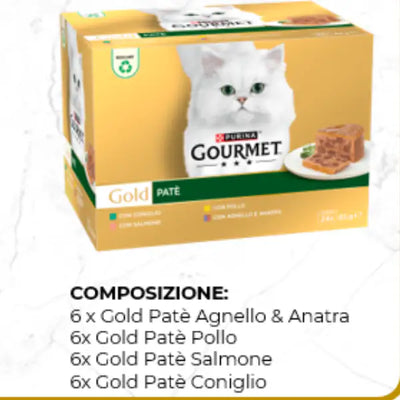 Purina Gourmet Gold Intrecci Duo Umido Gatto Multipack 24 Scatolette x85gr