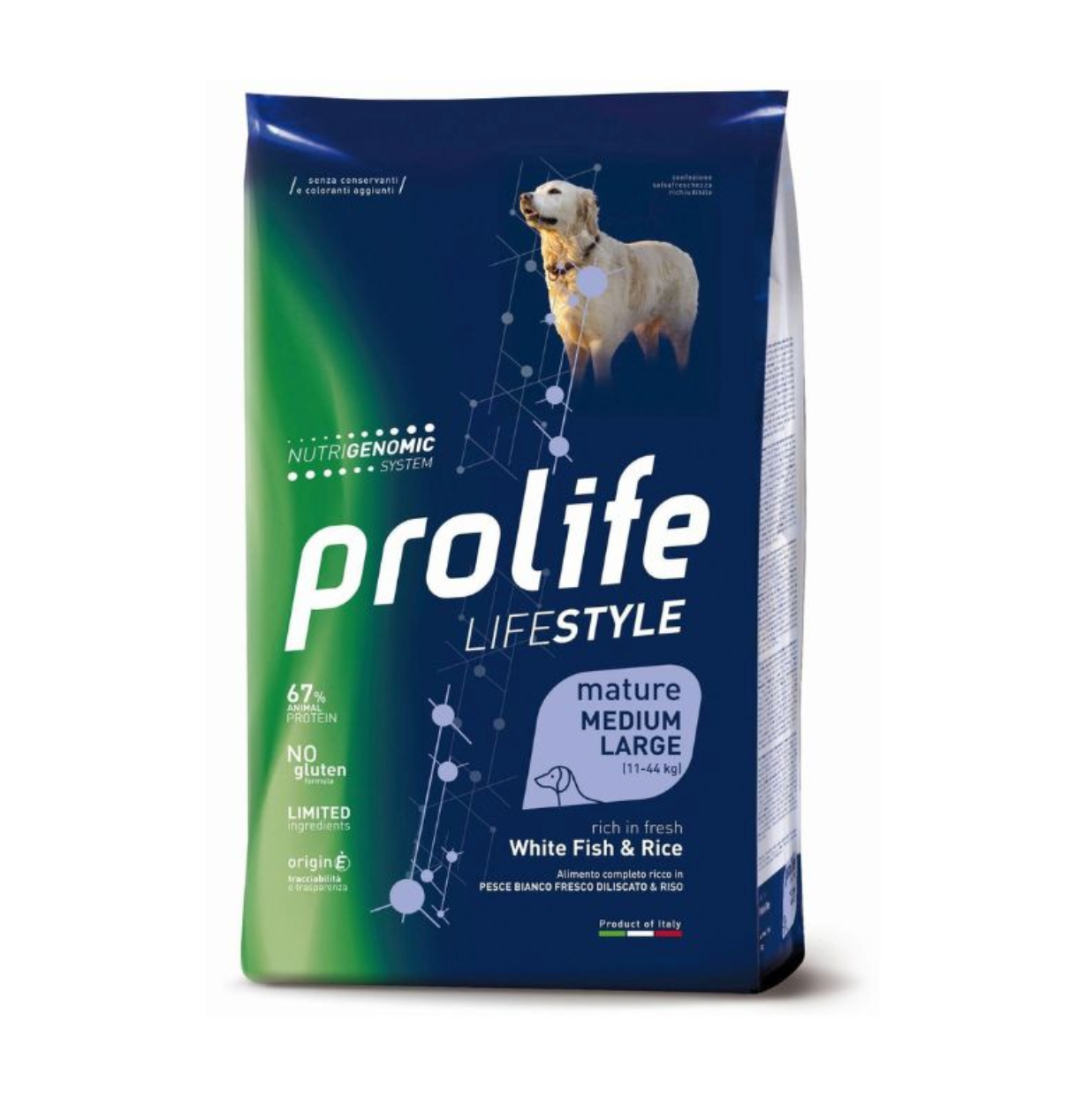 Prolife - Per Cani Lifestyle Mature  Pesce Bianco & Riso  M/L 2.5 Kg