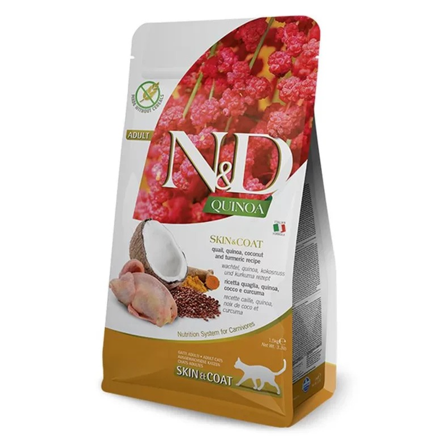 Farmina - N&D Quinoa Per Gatti Adult Skin & Coat Qaglia 5 Kg