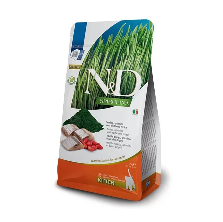 Farmina - N&D Per Gatti Spirulina Kitten Aringa, Goij 1,5 Kg