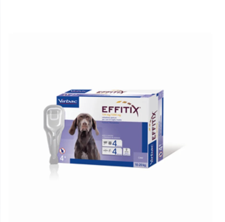 Virbac - Per Cani Effitix Medium 10-20 Kg 4 Pipette 2,20 Ml 134 + 1200