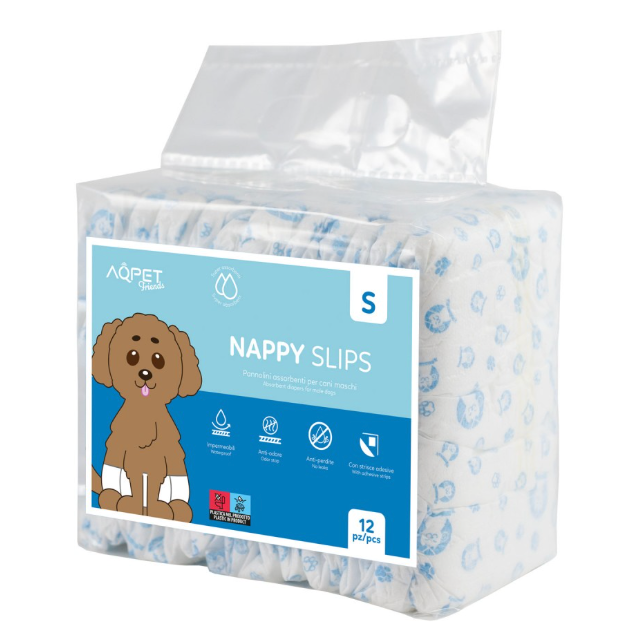 AQPET - Slips Pannolini Nappy Fascia Maschi SMALL 12pz