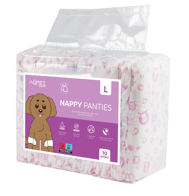 AQPET - Slips Pannolini Nappy Fascia Femm LARGE 10pz