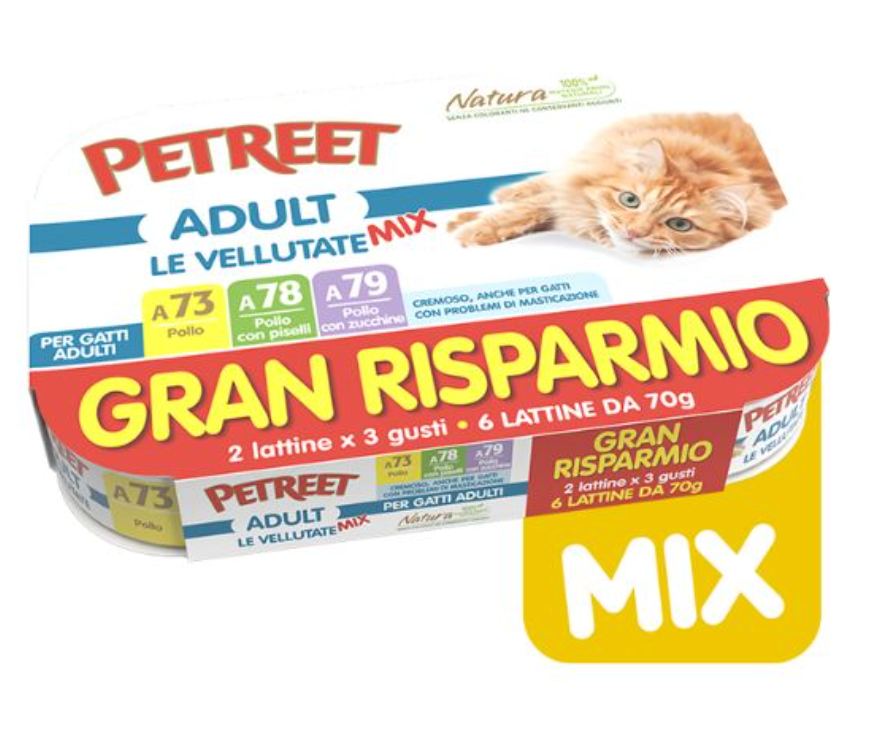 PETREET A73-A78-A79 VELLUTATA MIX POLLO GR.70X6