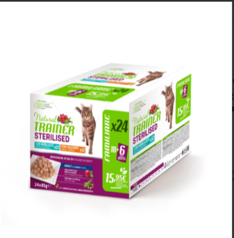 Trainer Natural gatto Sterilizzati  Marluzzo E Tacchino 24x85g Multipack