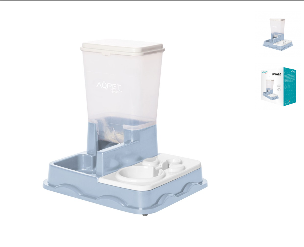 AqpetFriends Bowly Mangiatoia Abbeveratoio Acqua e Cibo(5litri) Celeste