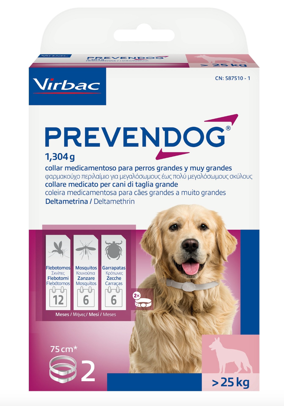 Virbac - Prevendog Per Cani 75 Cm X 2 Collari