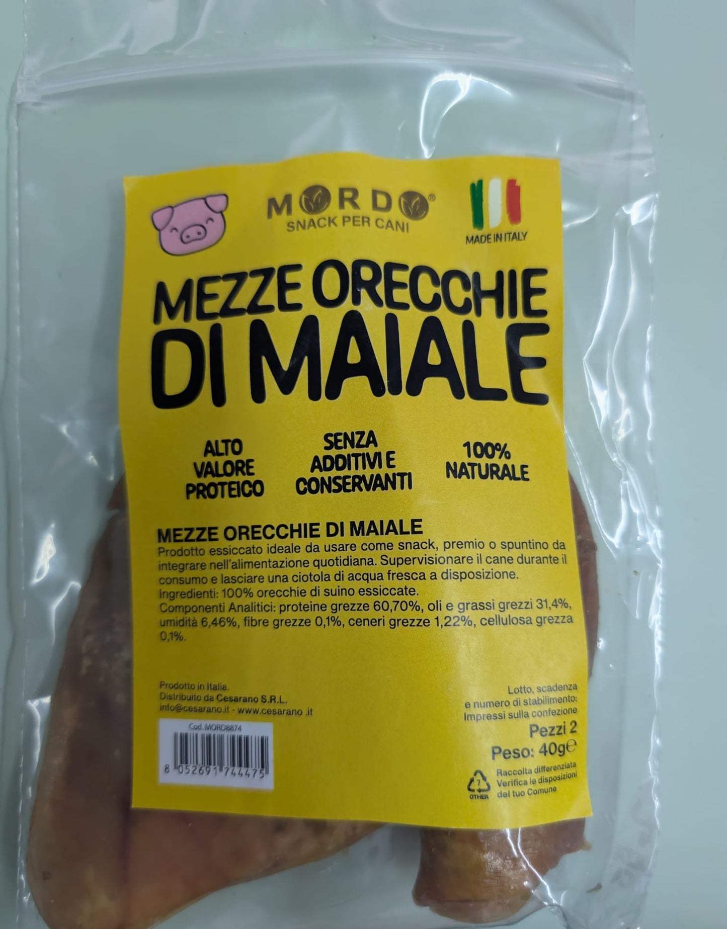 MORDO 100% NATURALE ORECCHIE SUINE 2 PEZZIGR 40 (Copia)