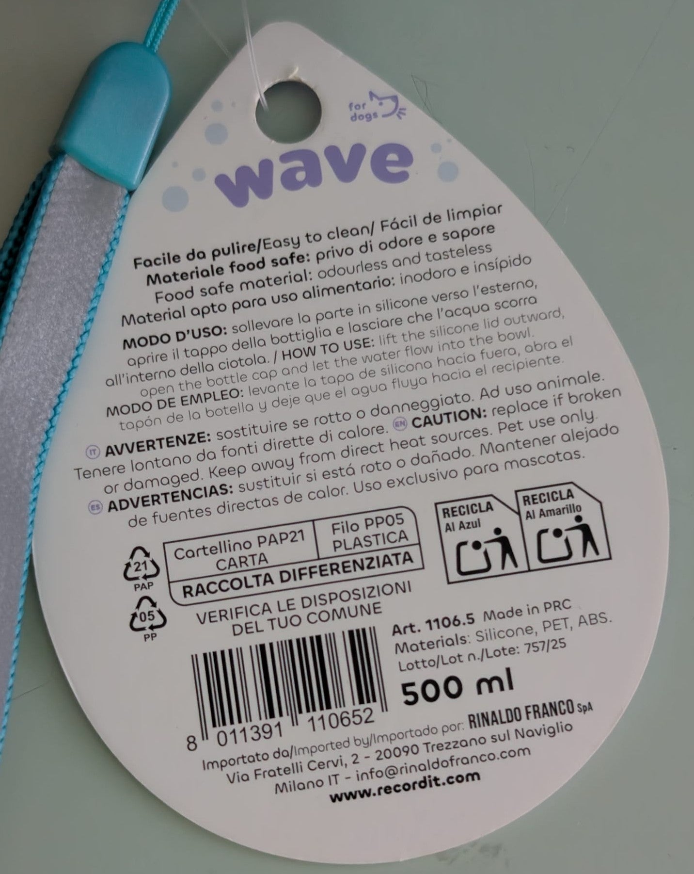 Borraccia Wave con Dispenser 400 ml Record