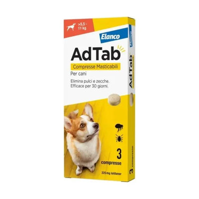 Ad-Tab - 225 Mg Arancio 3 Compresse 5,5- 11 Kg Masticabili Per Cani SOP