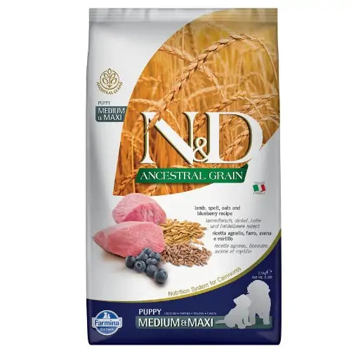 Farmina - N&D Per Cani  Ancestral Agnello & Mirtillo Adult Mini 2,5 Kg