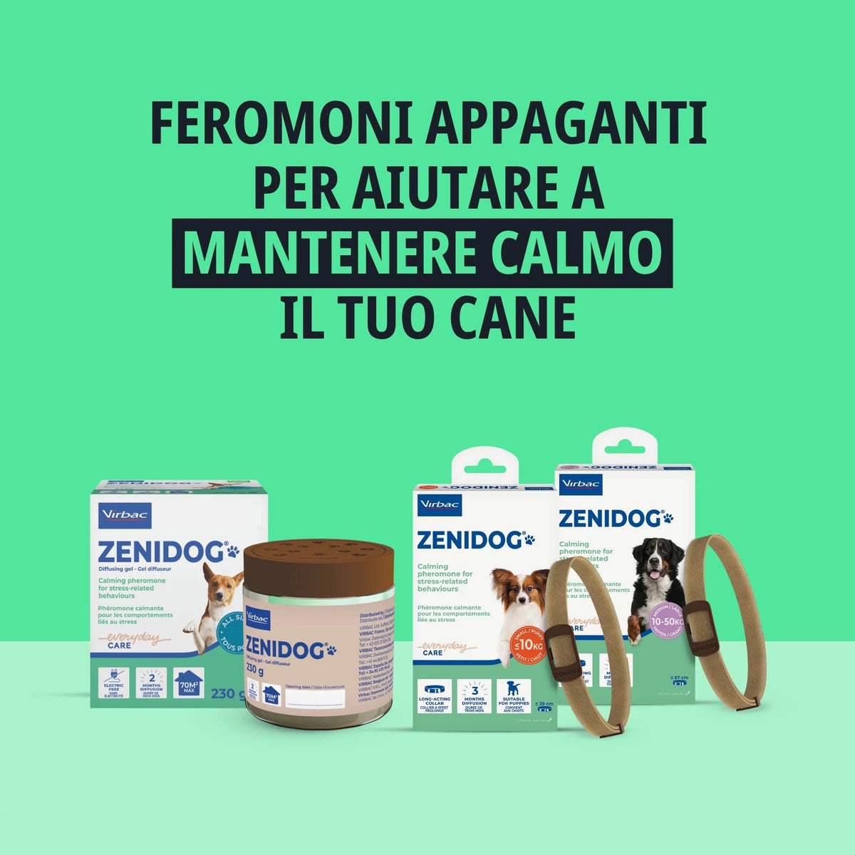 Virbac ZENIDOG Collare con Feromoni Calmanti per Cani Med Large 10-50 kg