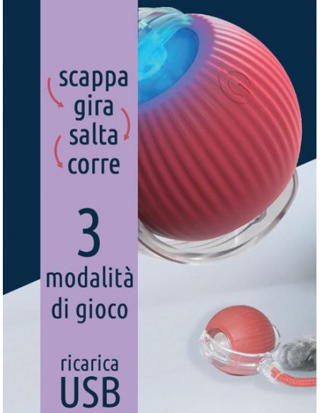 Catch Me - Pallina gioco per gatti con cordino ricaricabile