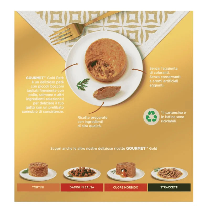 Purina Gourmet Gold Patè Umido Gatto Multipack 24 Scatolette x85gr