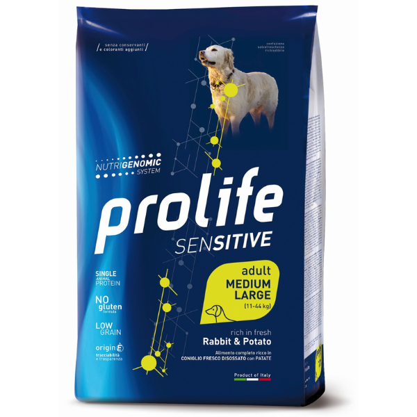 Prolife - Per Cani Sensitive Coniglio & Patate M/L 10 Kg