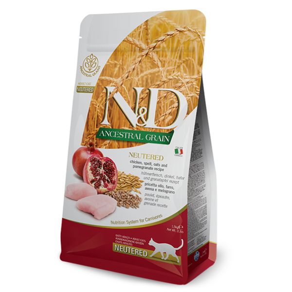 Farmina - N&D Per Gatti Ancestral Pollo & Melograno Neutered 1,5 Kg