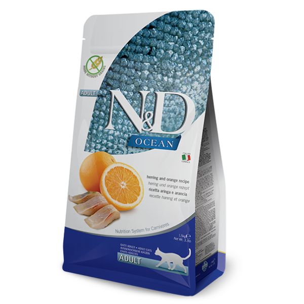 Farmina - N&D Ocean Per Gatti  Zucca, Aringa & Arancia Adult 1,5 Kg