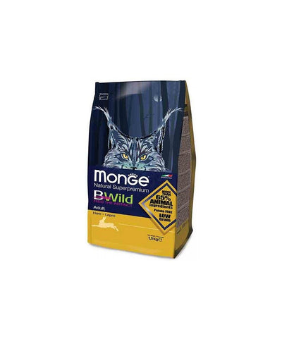 MONGE Bwild per Gatto Adult con Lepre da 1,5 Kg