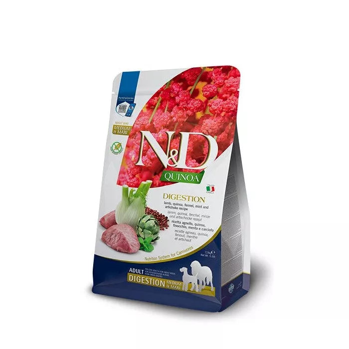 Farmina -N&D Quinoa Per Cani Digestion Adult MED/MX Agnello 2,5 Kg