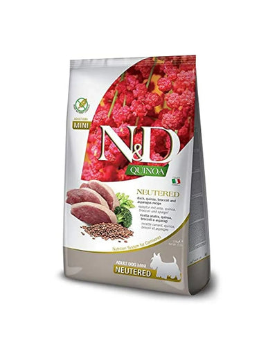 Farmina - N&D Quinoa Per Cani Anatra, Broccoli & Asparagi Neutered 7 Kg