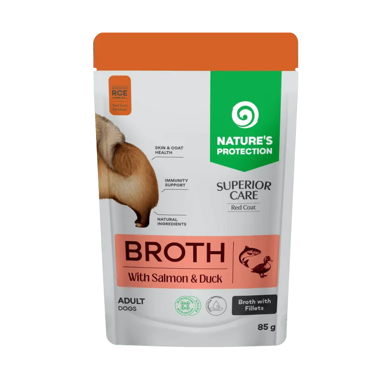 Nature's Protection Superior Care cani adulti Coat Red Brodo Salmone e Anatra 12x85gr