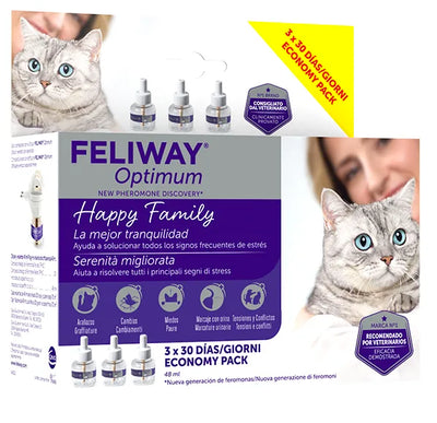 Ceva - Feliway Optimum 3 Ricariche Flac. 48 Ml Per Gatti