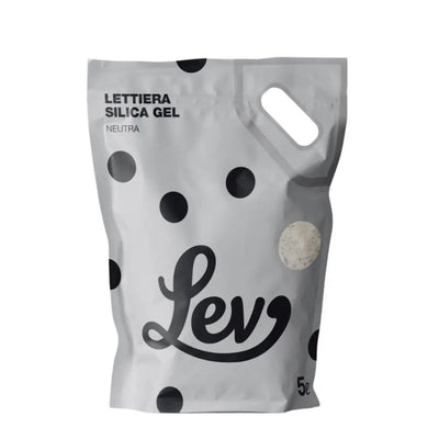 LEV Lettiera Silicia Gel Naturale 5Lx6 - Alta Assorbenza, Controllo Odori, Formula Neutra per Gatti Sensibili