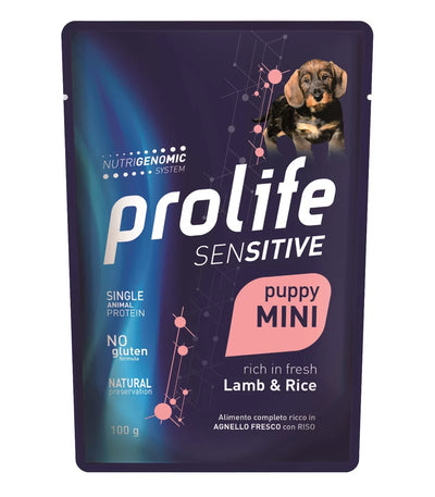 Prolife - Per Cani W Busta Sensitive Puppy  Agnello & Riso 100 Gr