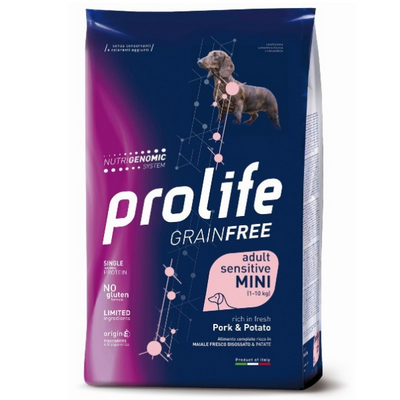 Prolife - Per Cani Grain Free Sensitive Maiale & Patate Mini 7 Kg