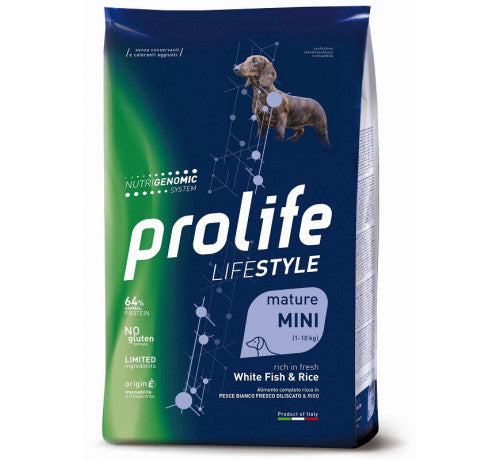 Prolife - Per Cani Life Style  Mature white Fish & Rice Mini 7 Kg